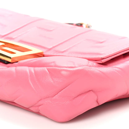Fendi Nappa FF 1974 Embossed Mini Baguette Rosa Fluo 10 of 10