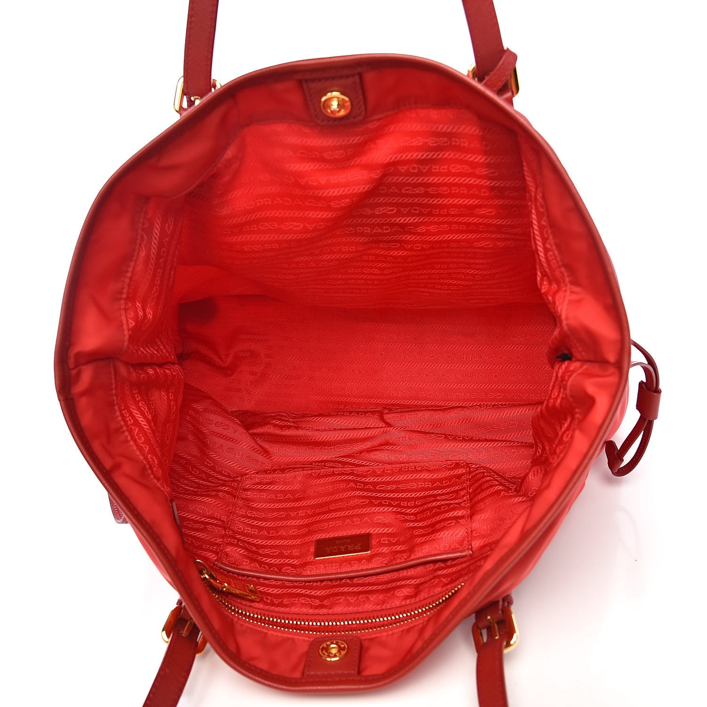 Tessuto Nylon Saffiano Tote Rosso