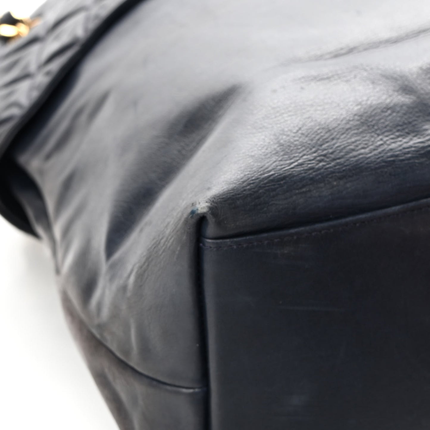Lambskin Quilted Shoulder Bag Navy