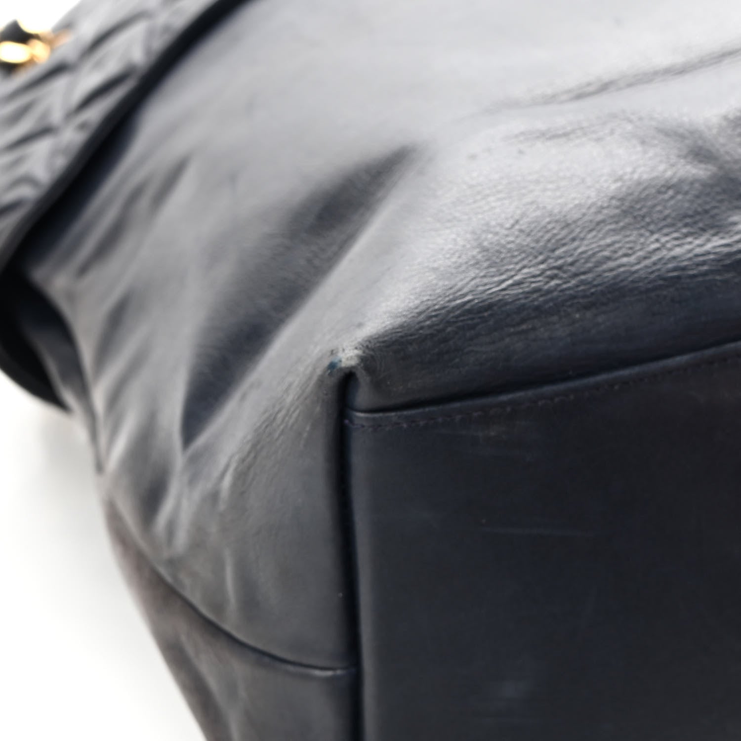Chanel Lambskin Quilted Shoulder Bag Navy 13 of 21