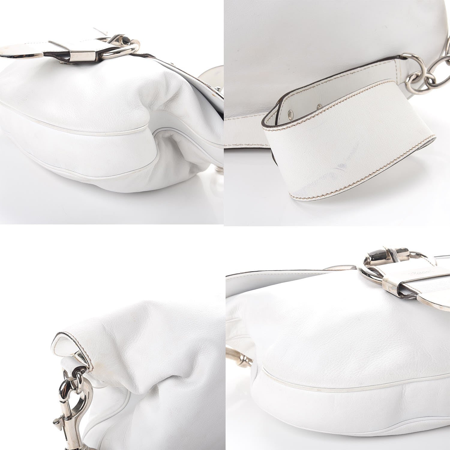 Gucci Calfskin Romy Shoulder Bag Hobo White 9 of 10