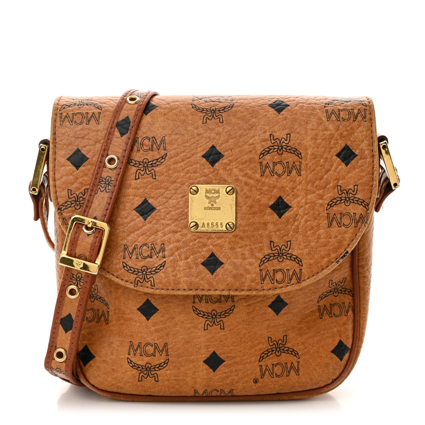 Visetos Small Flap Shoulder Bag Cognac