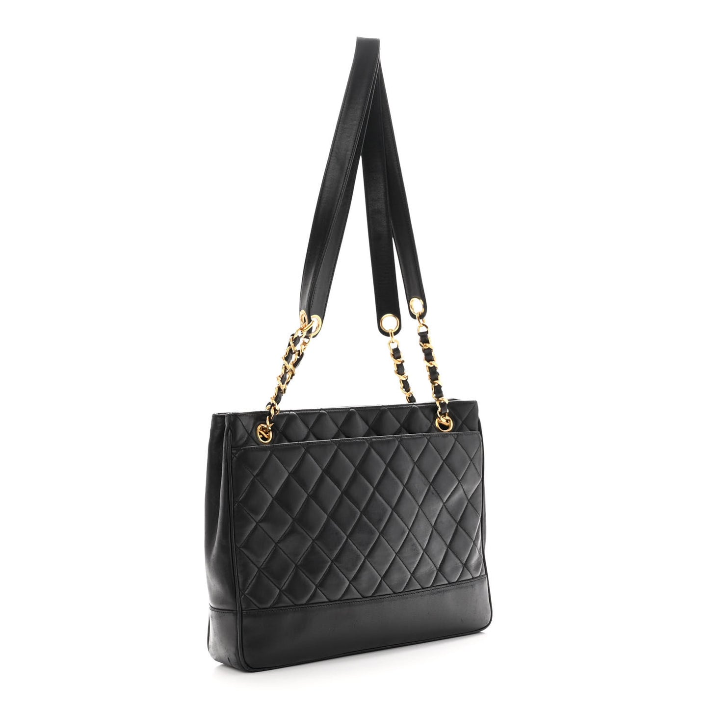 Lambskin Quilted Shoulder Bag Black