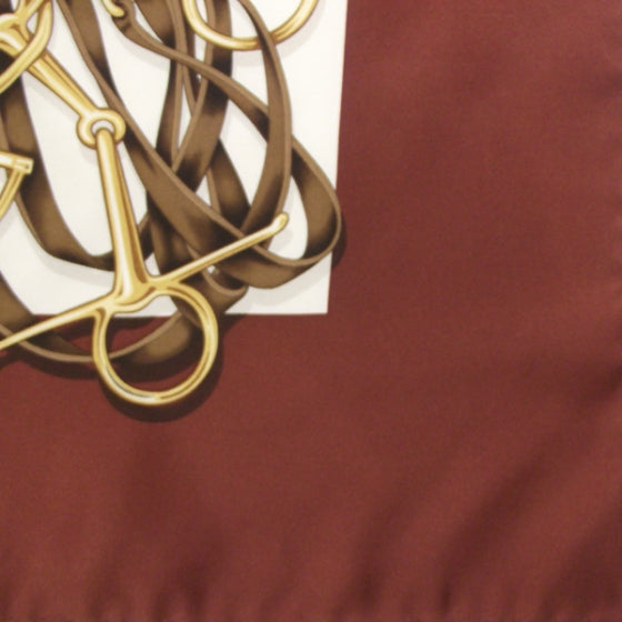 Gucci Silk Briglie Scarf Burgundy 5 of 7
