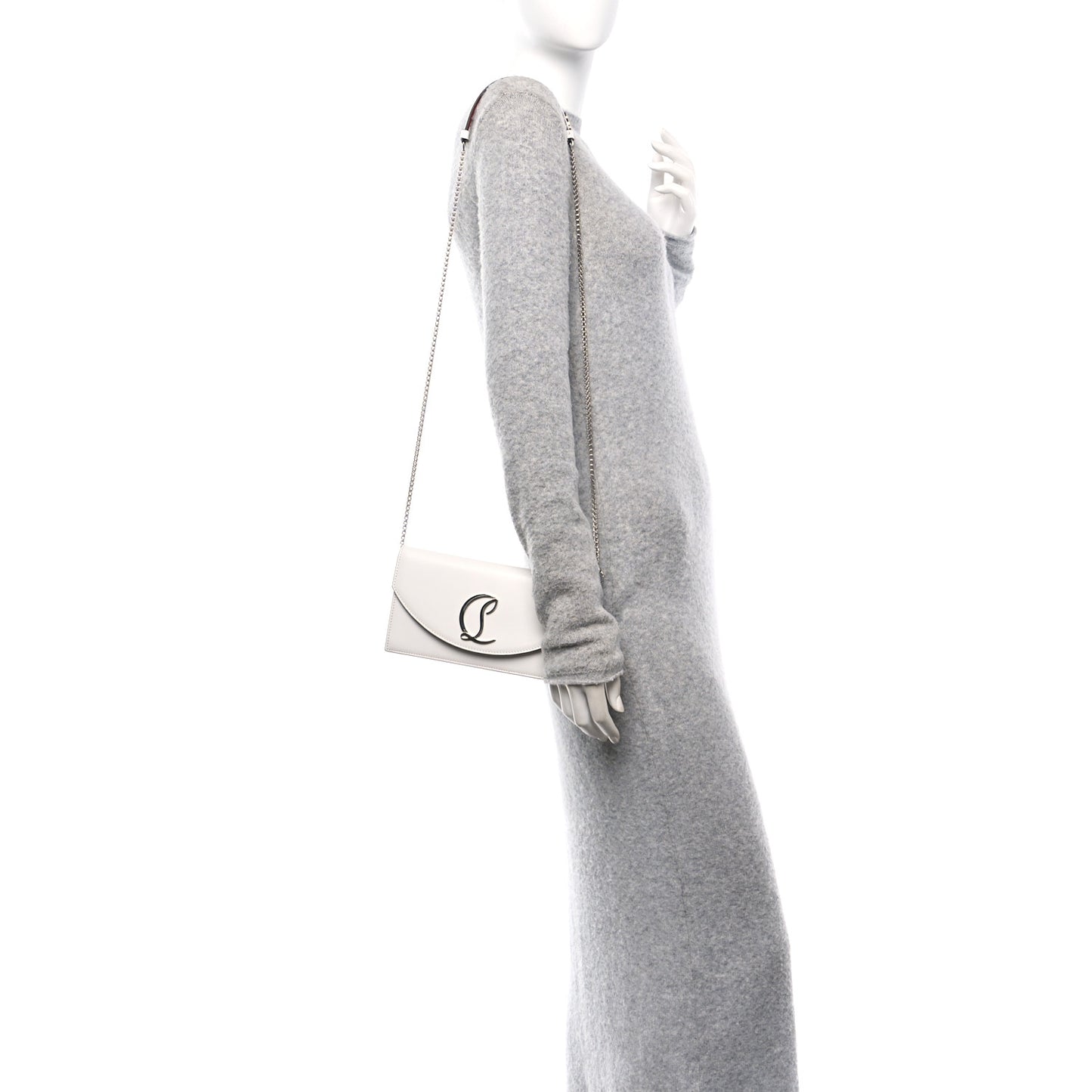 Calfskin Loubi54 Crossbody Clutch White