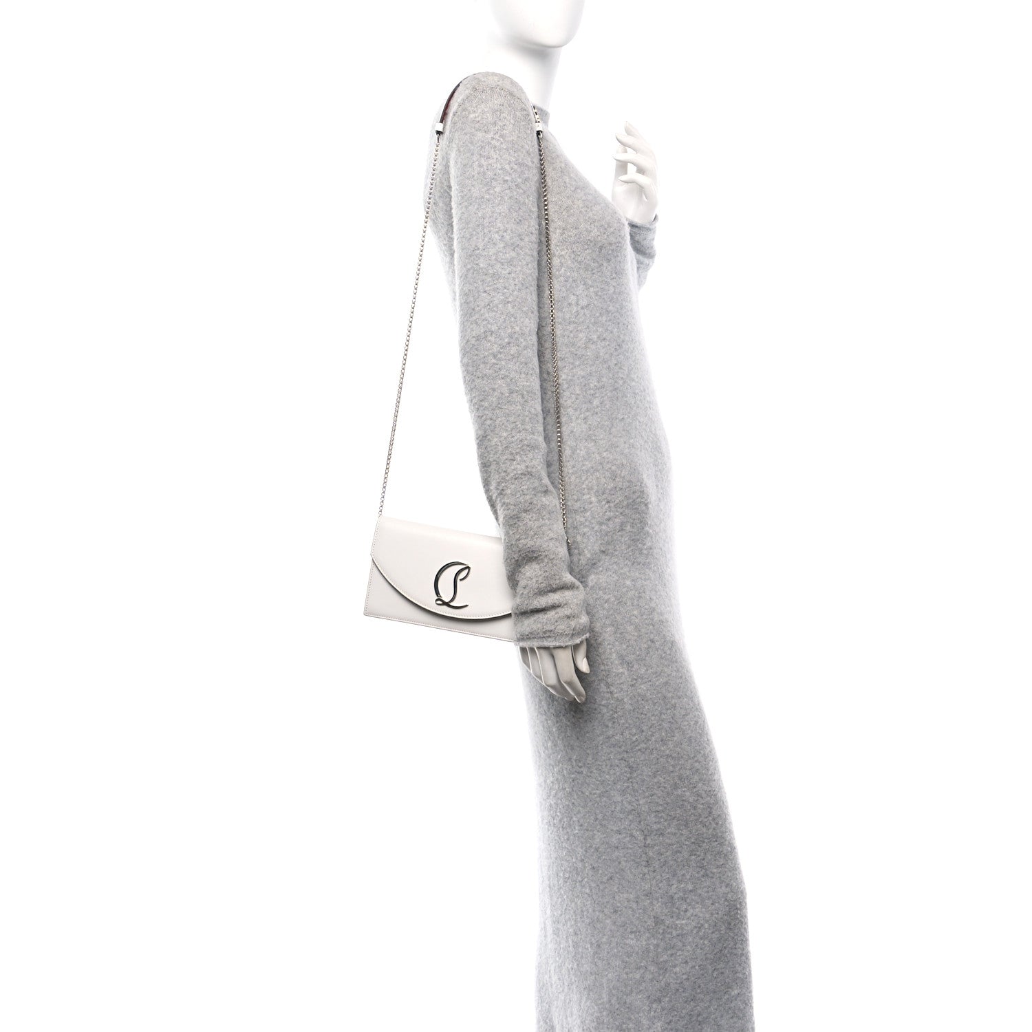 Christian Louboutin Calfskin Loubi54 Crossbody Clutch White 2 of 15