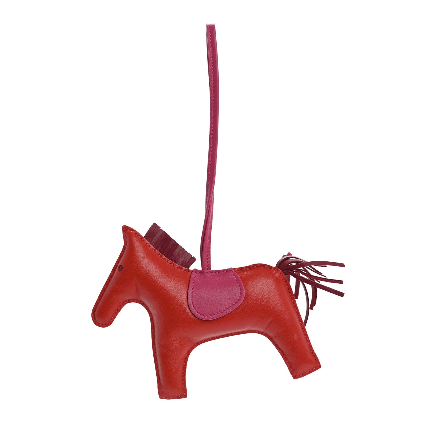 Milo Lambskin Grigri Rodeo Horse Bag Charm GM Rouge Indien Rubis Rose Mexico