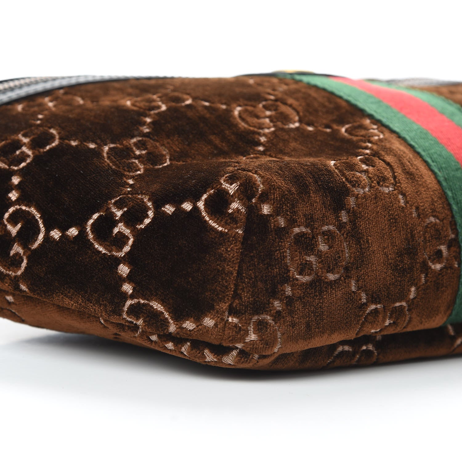 Gucci GG Monogram Velvet Belt Bag Brown 9 of 10