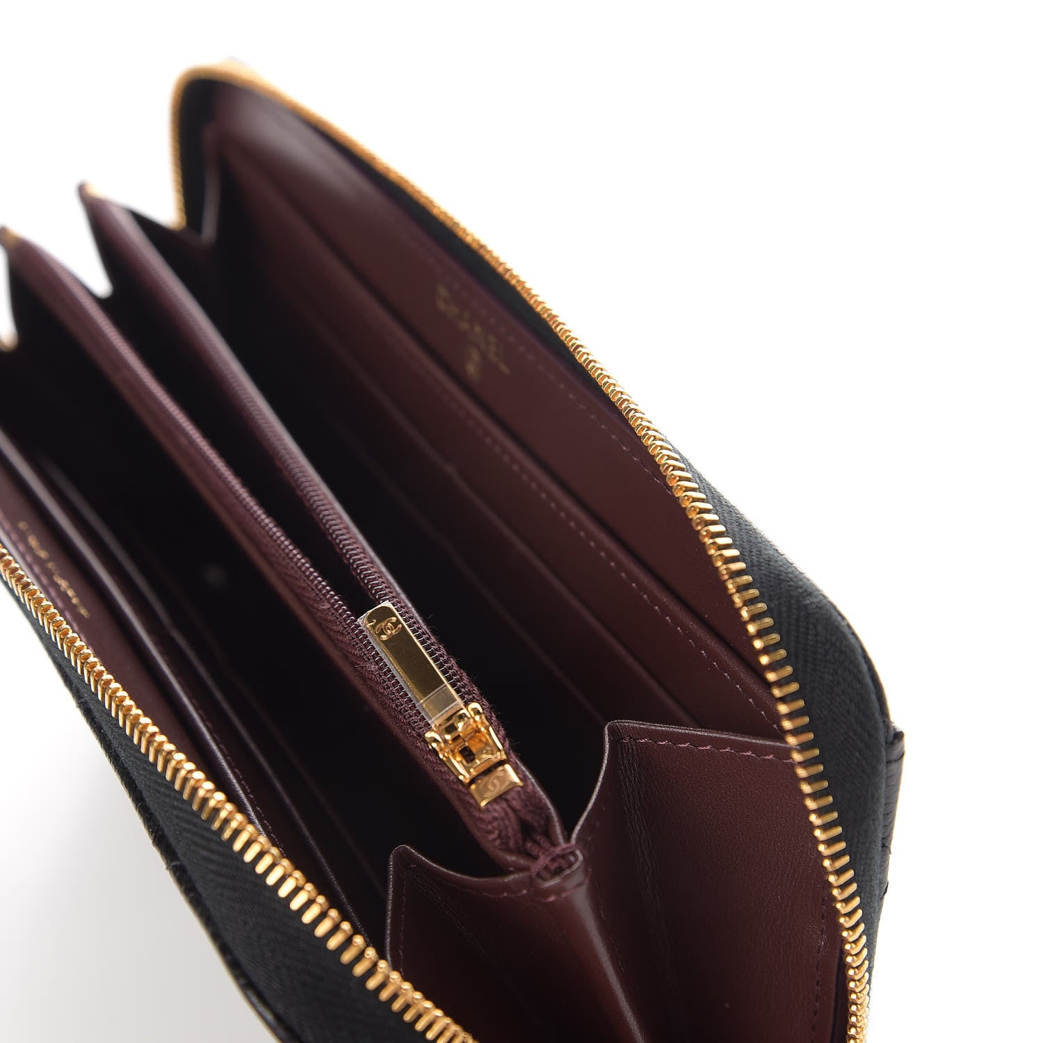 Chanel Caviar Quilted Large Gusset Zip Around Wallet Black 12 of 14