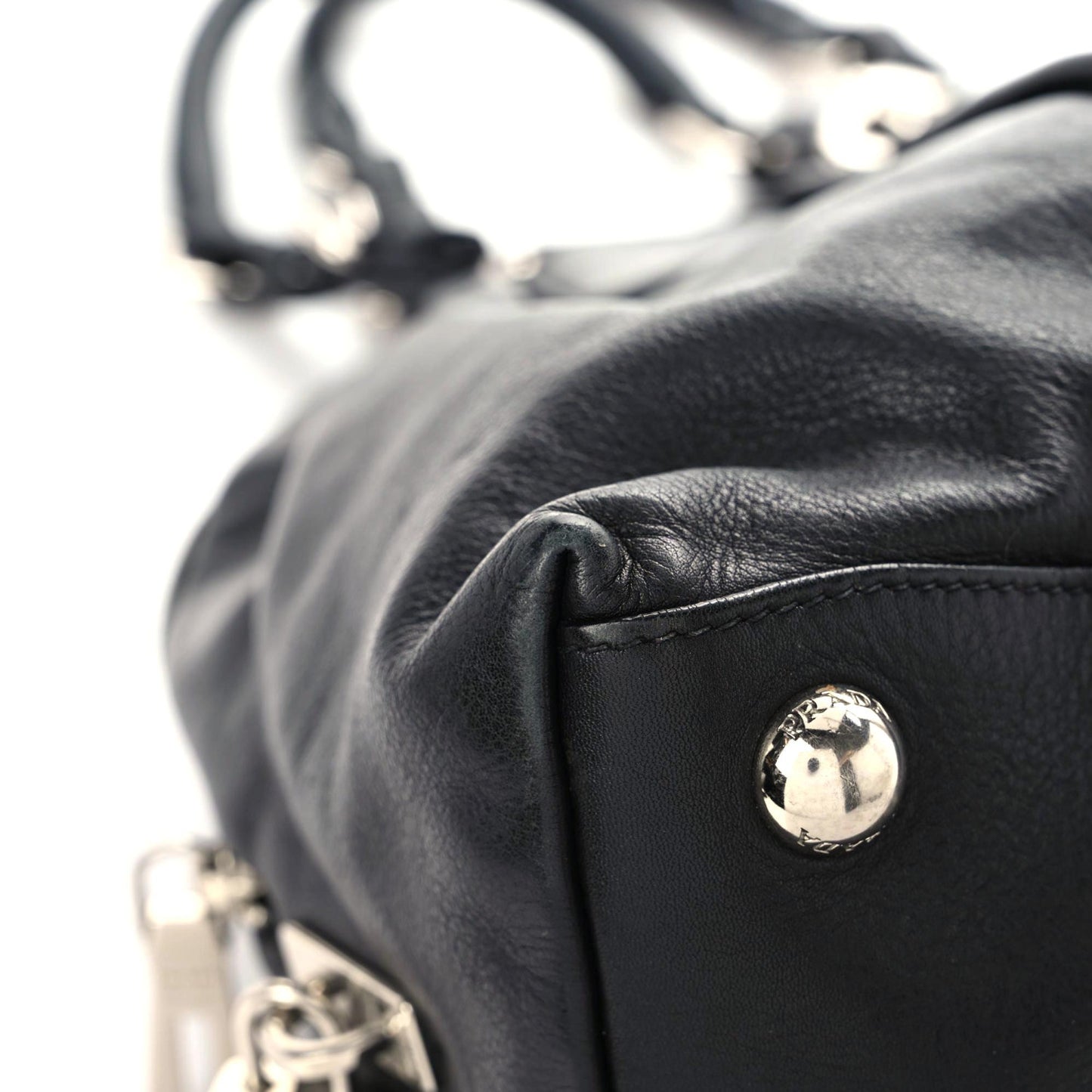 Soft Calf Pleated Tote Black