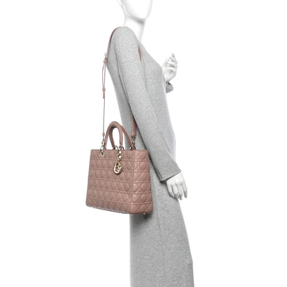 Christian Dior Lambskin Cannage Large Lady Dior Fard 3 of 11