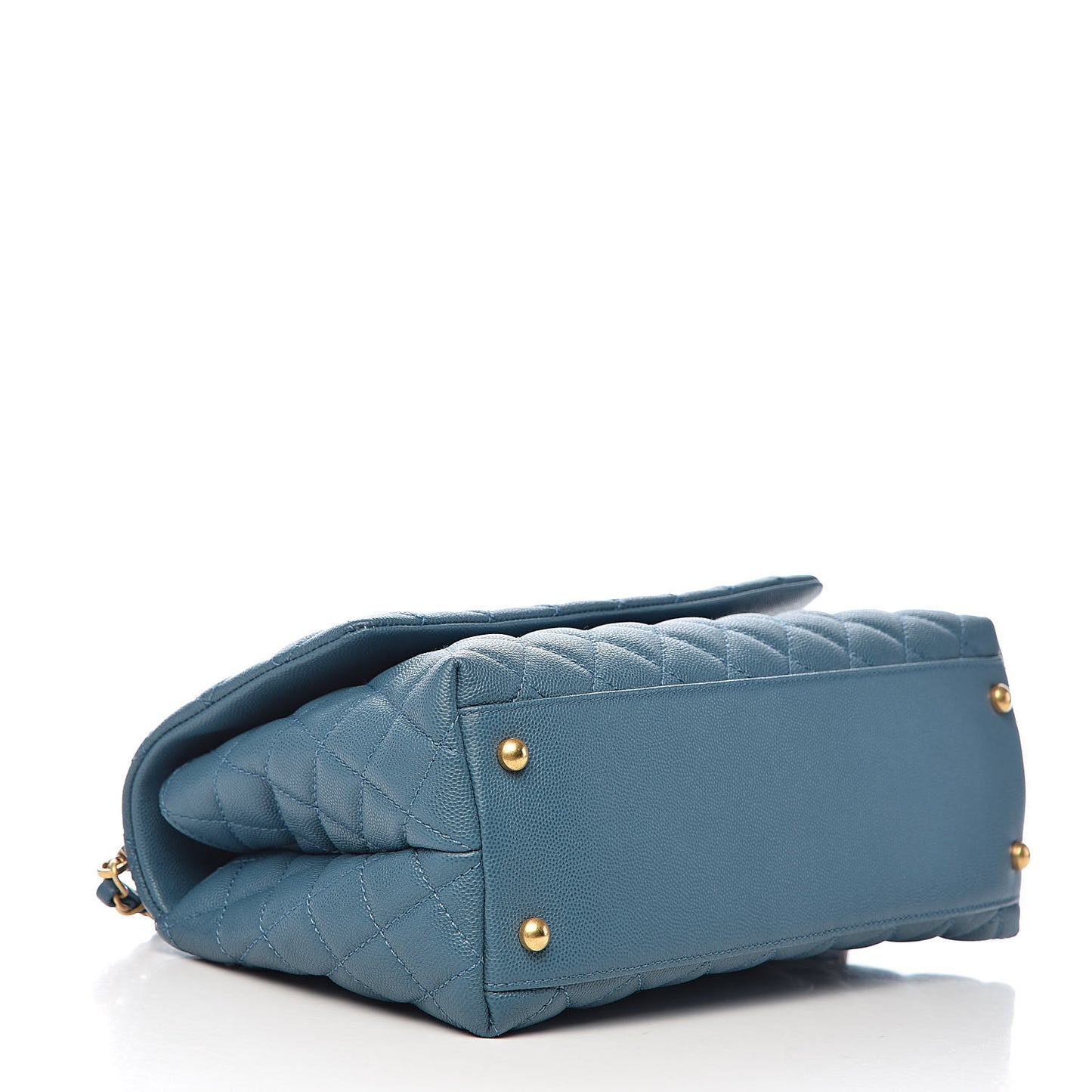 Caviar Quilted Small Coco Handle Flap Blue