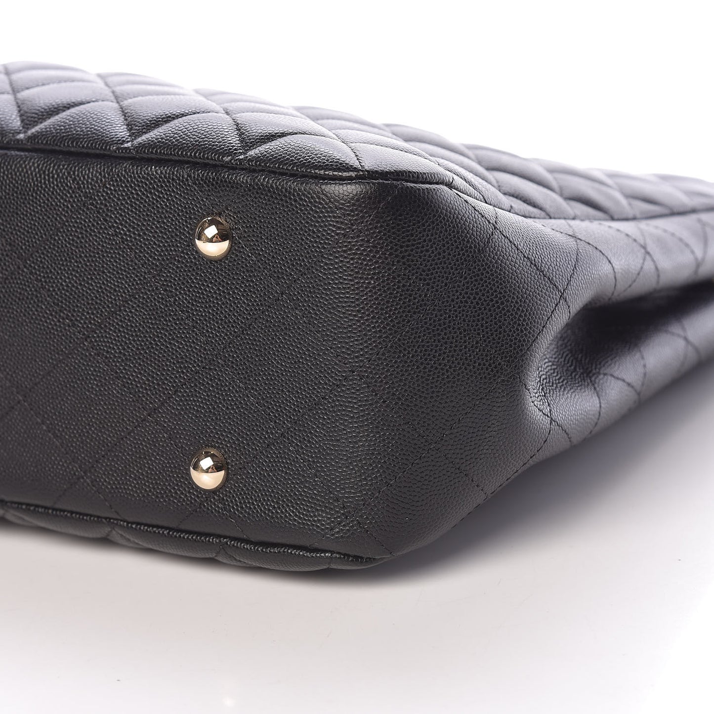 Caviar Quilted Large Shopping Tote Black