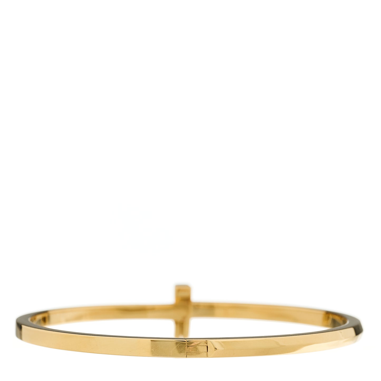 18K Yellow Gold Narrow T T1 Hinged Bangle Bracelet