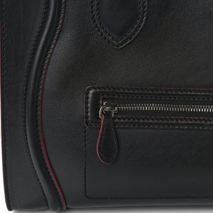 Celine Smooth Calfskin Mini Luggage Black Pink Trim 12 of 13