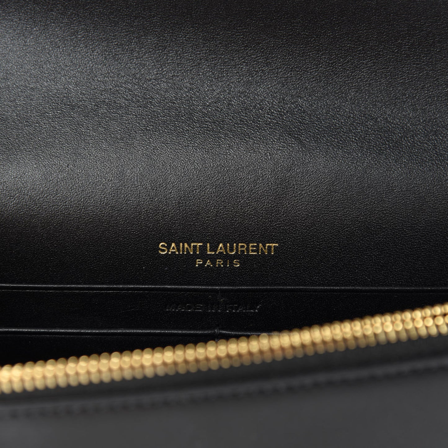 Smooth Calfskin Classic Monogram Kate Tassel Chain Wallet Black
