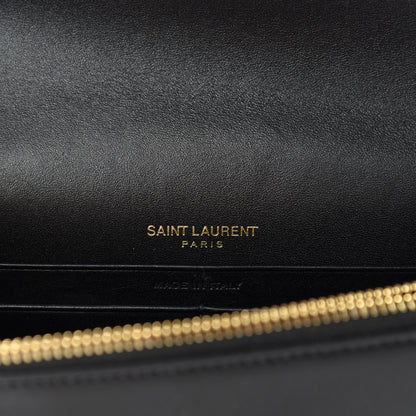 Saint Laurent Smooth Calfskin Classic Monogram Kate Tassel Chain Wallet Black 8 of 10