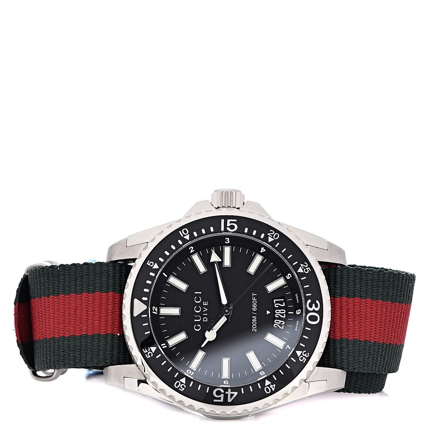 Stainless Steel Nylon 45mm Dive Quartz Watch Black