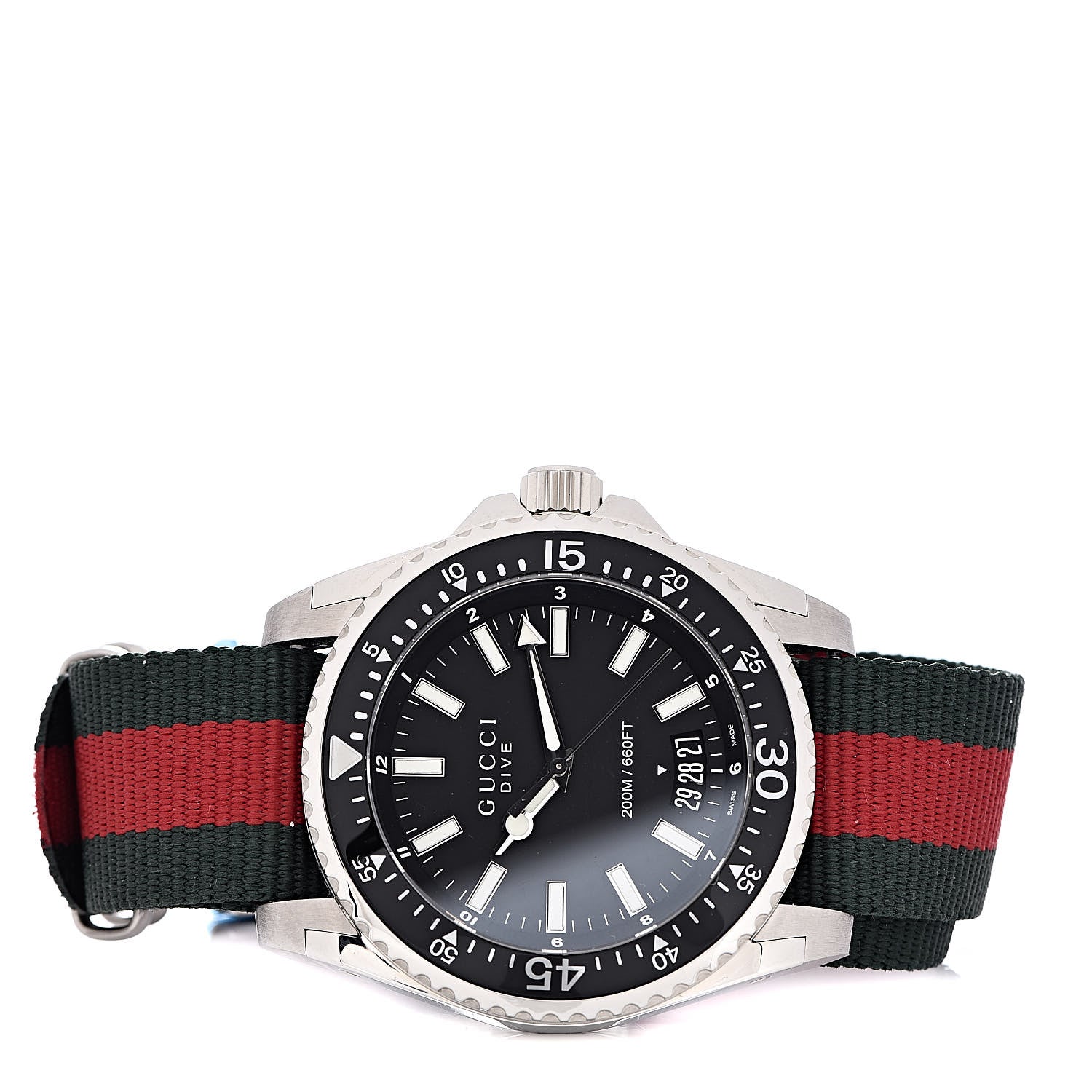 Gucci Stainless Steel Nylon 45mm Dive Quartz Watch Black 3 of 5