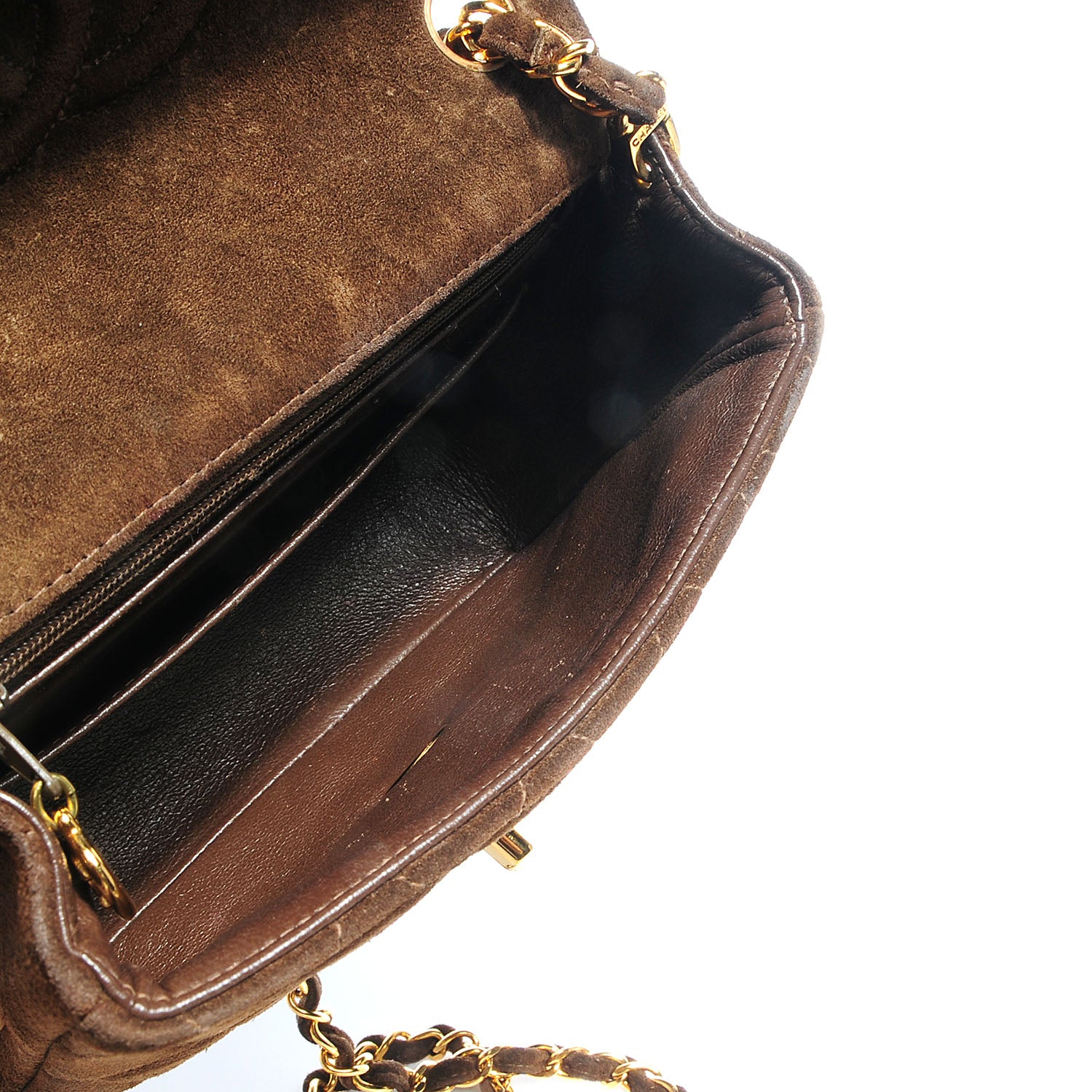 Chanel Suede Quilted Mini Square Flap Brown 5 of 8