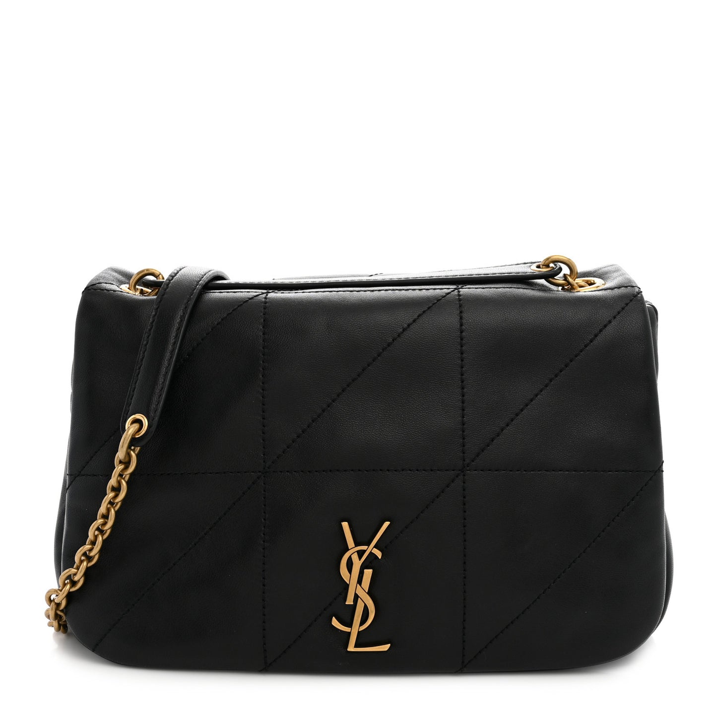 Lambskin Matelasse Monogram Small Jamie 4.3 Black