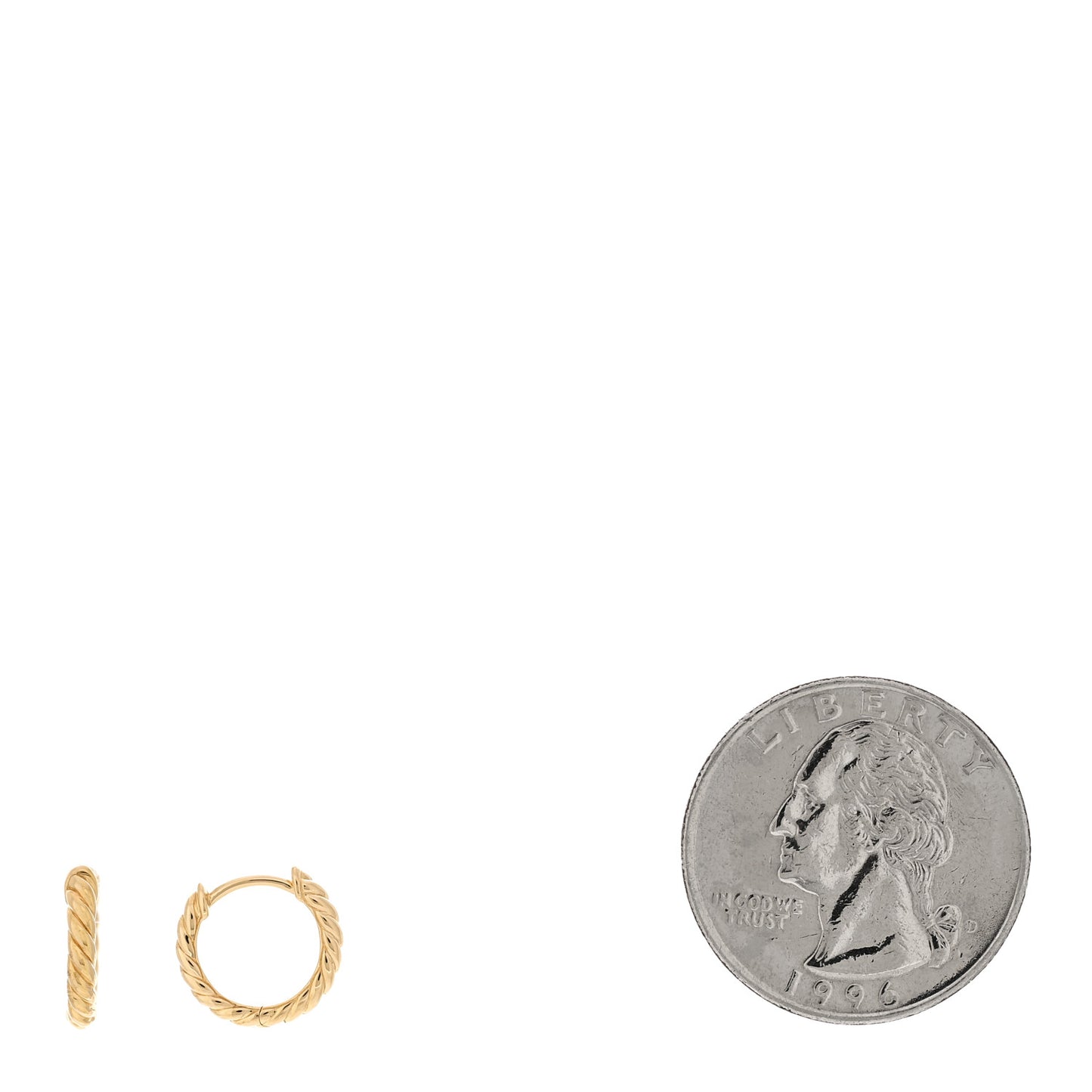 18K Yellow Gold Sculpted Cable Huggie Hoop Earrings