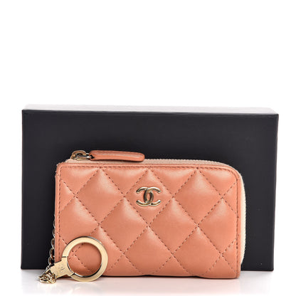 Chanel Lambskin Quilted Key Holder Case Pink 8 of 8
