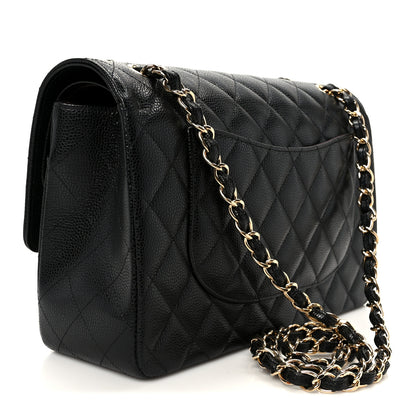 Chanel Caviar Quilted Jumbo Double Flap Black 3 of 12