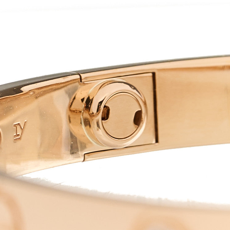 Cartier 18K Pink Gold 4 Diamond LOVE Bracelet 17 5 of 8