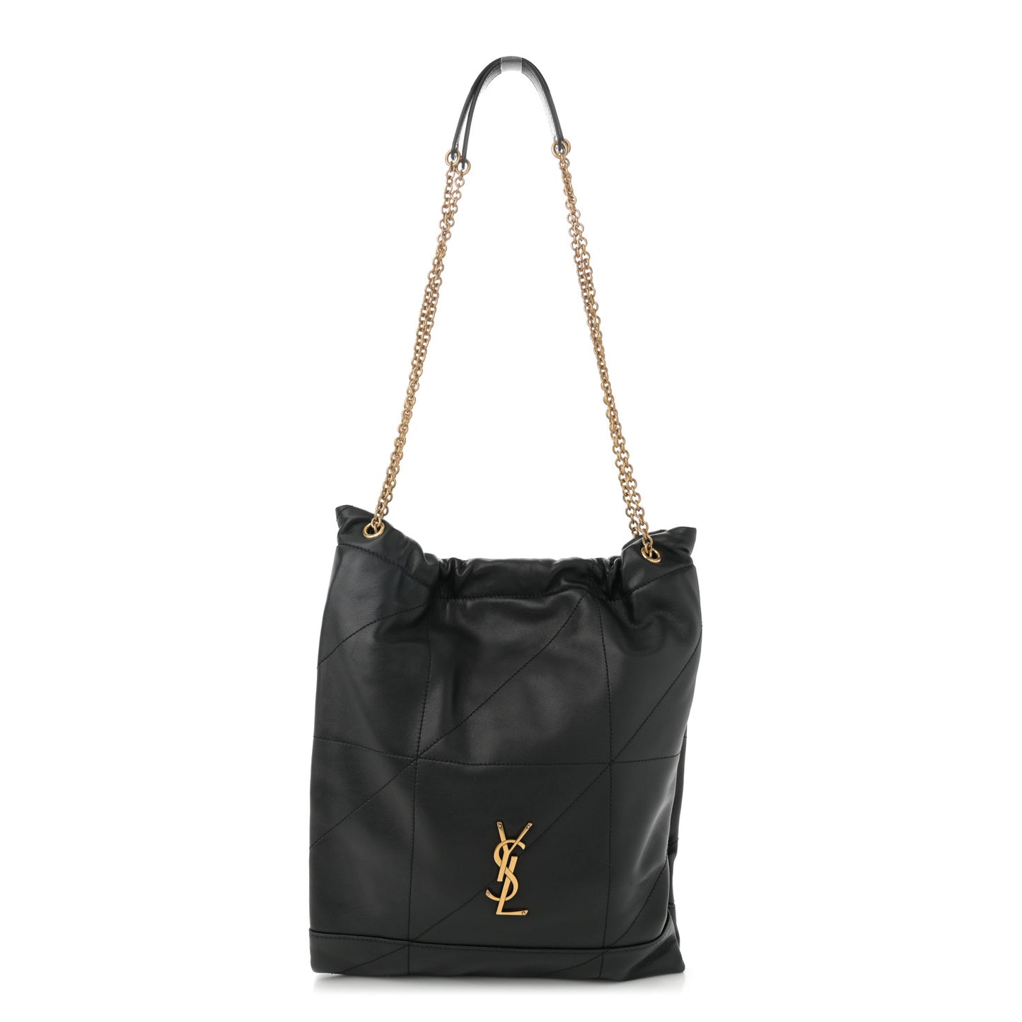 Lambskin Matelasse Monogram Medium Jamie 4.3 Pochon Black