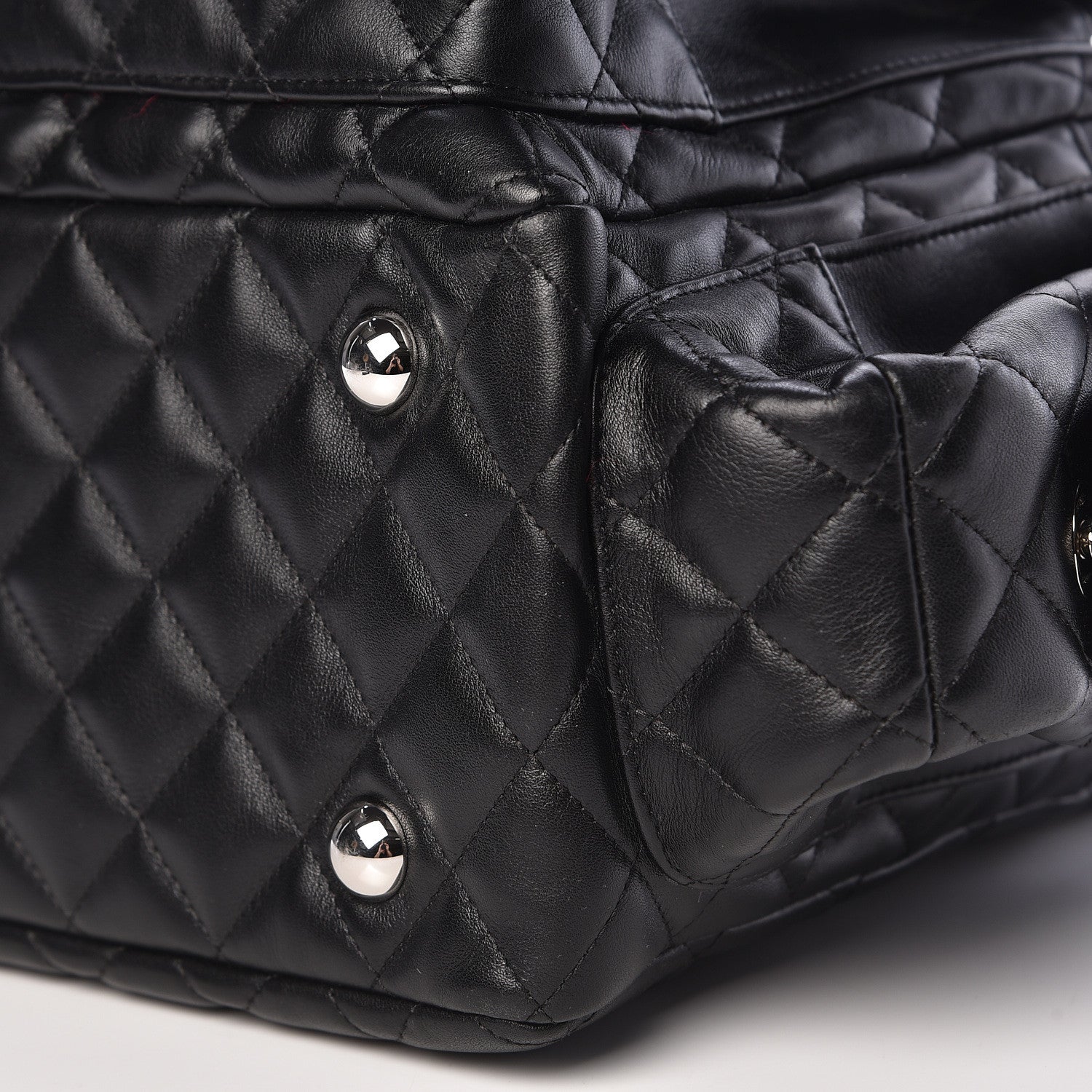 Chanel Calfskin Quilted Large Cambon Multipocket Reporter Black White 9 of 11