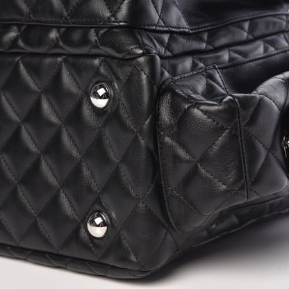 Chanel Calfskin Quilted Large Cambon Multipocket Reporter Black White 9 of 11
