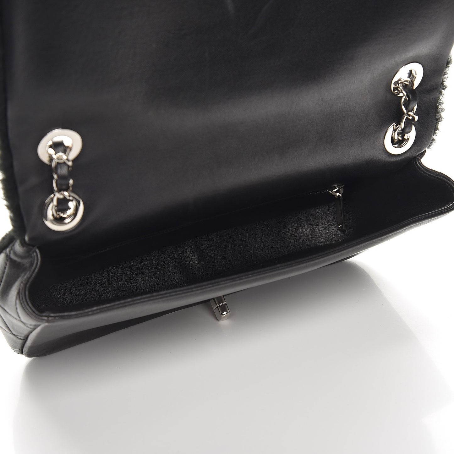 Shearling Lambskin Medium 100% Flap Black