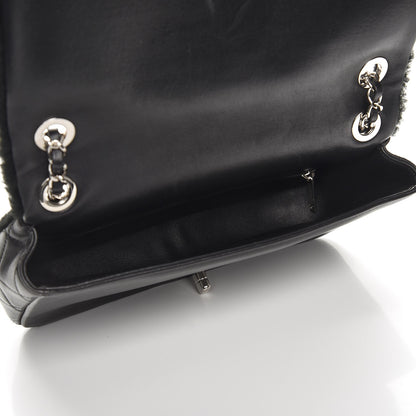 Chanel Shearling Lambskin Medium 100% Flap Black 6 of 9