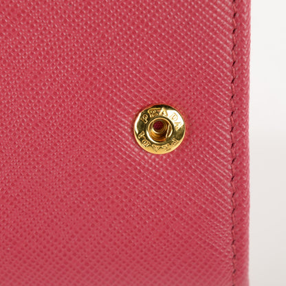 Prada Saffiano Metal Large Chain Wallet Peonia 10 of 12
