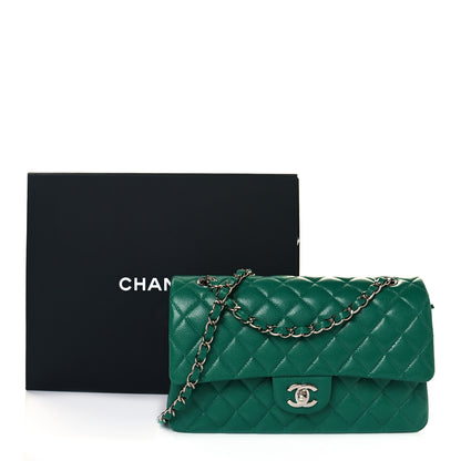 Chanel Caviar Quilted Medium Double Flap Green 8 of 8