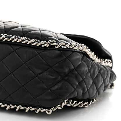 Chanel Washed Lambskin Quilted Maxi Chain Around Flap Black 10 of 11