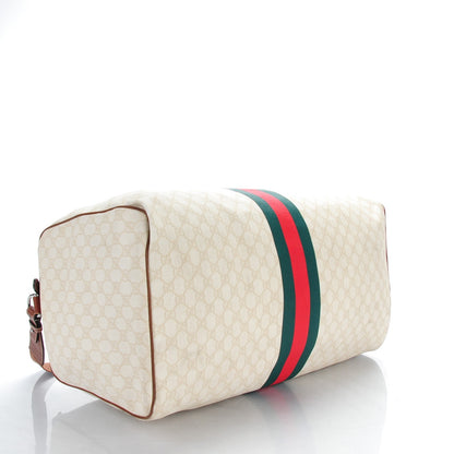 Gucci GG Plus Monogram Web Stripe Large Carry On Duffle Tan 4 of 7