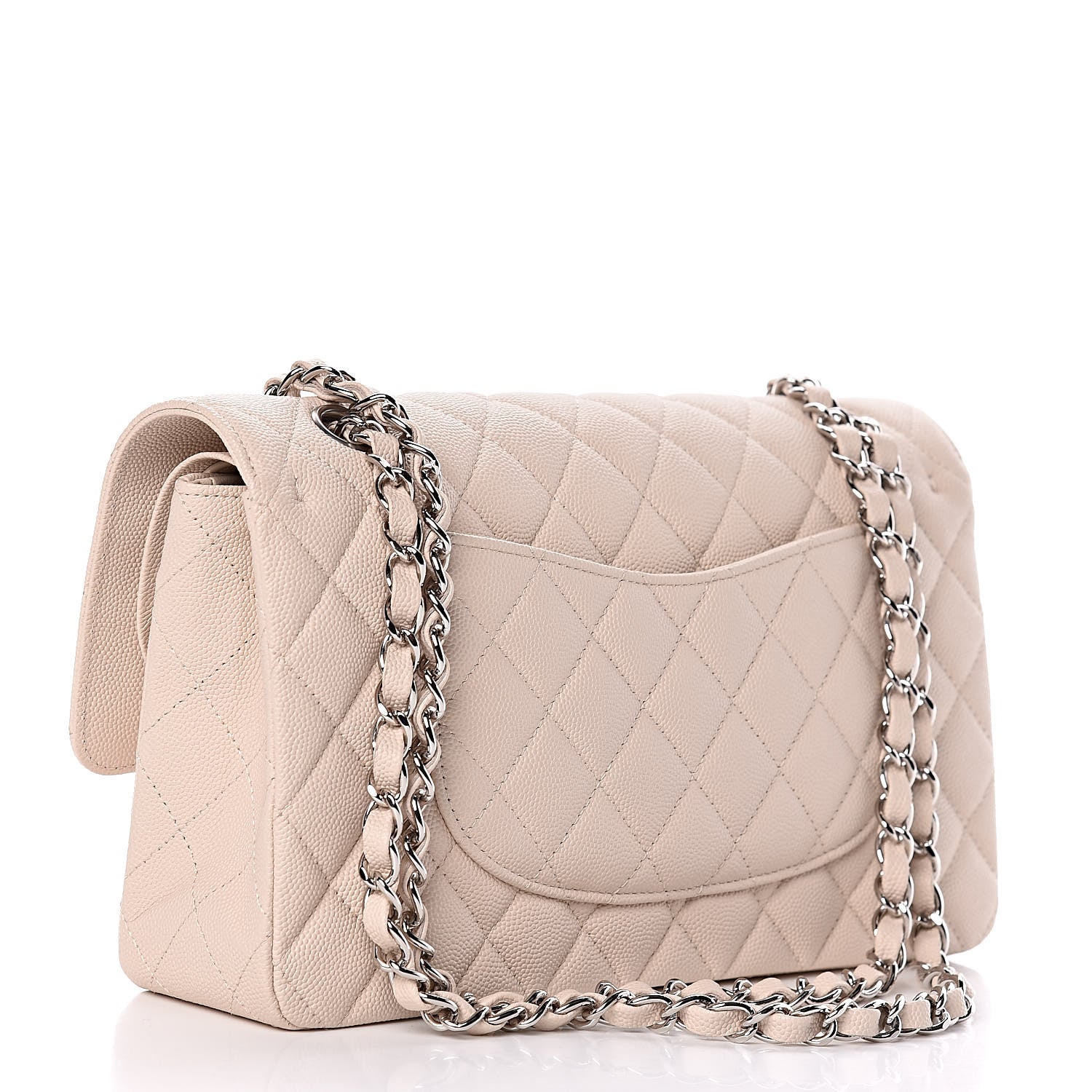 Chanel Caviar Quilted Medium Double Flap Light Beige 3 of 10