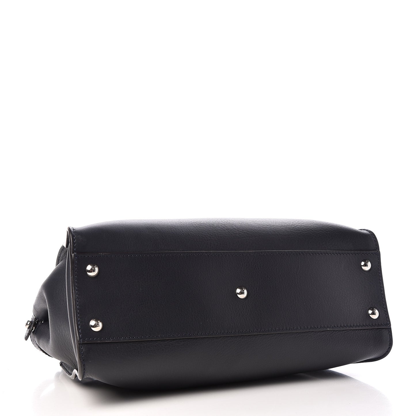 Vitello Seta Shiny Nappa Medium Peekaboo Iconic Satchel Blue Notte Ardesia