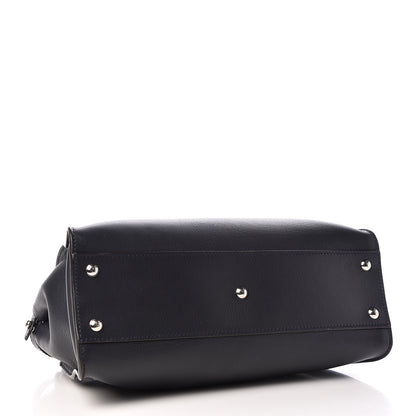 Fendi Vitello Seta Shiny Nappa Medium Peekaboo Iconic Satchel Blue Notte Ardesia 4 of 9