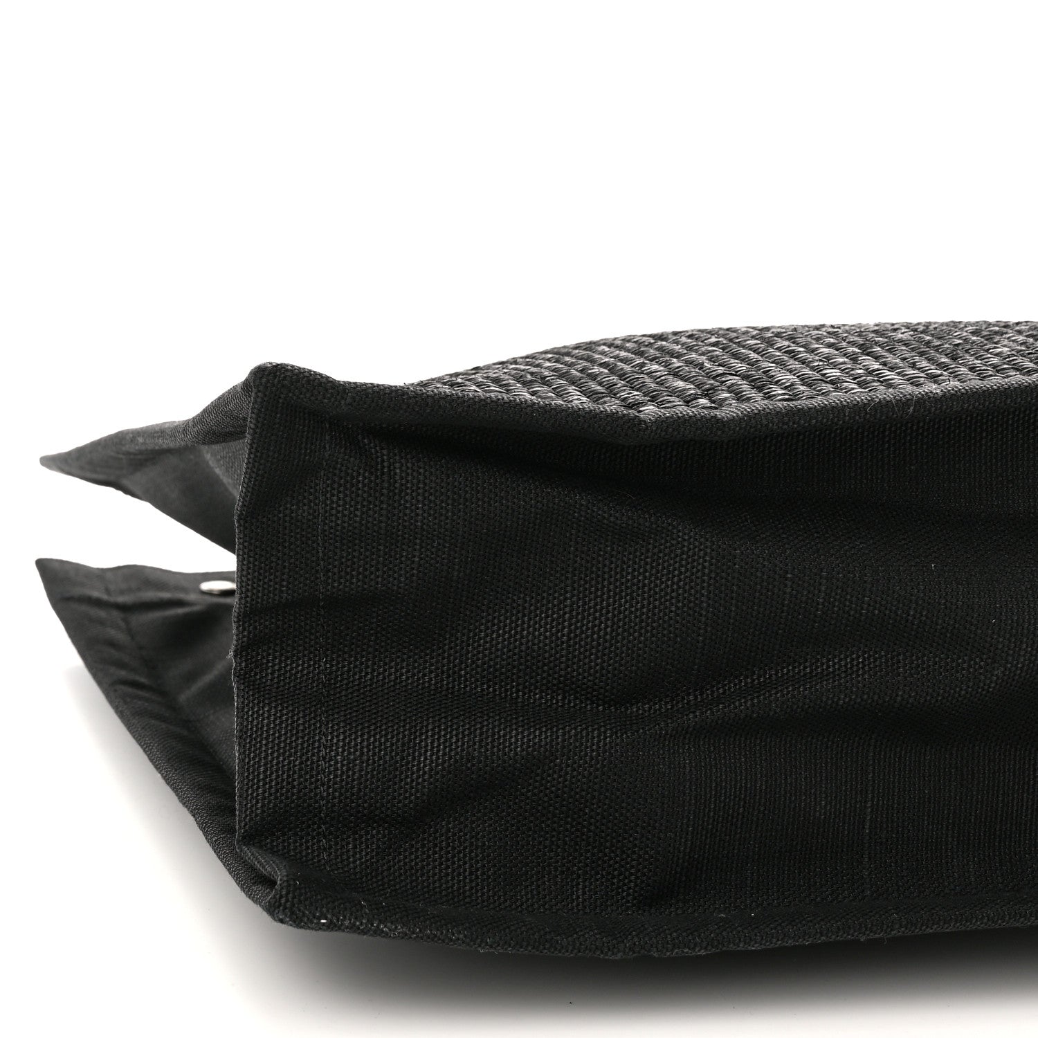 Saint Laurent Raffia Linen Calfskin Rive Gauche Tote Black 9 of 10