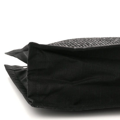 Saint Laurent Raffia Linen Calfskin Rive Gauche Tote Black 9 of 10