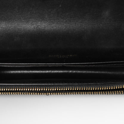 Saint Laurent Smooth Calfskin Classic Monogram Kate Tassel Chain Wallet Black 5 of 9