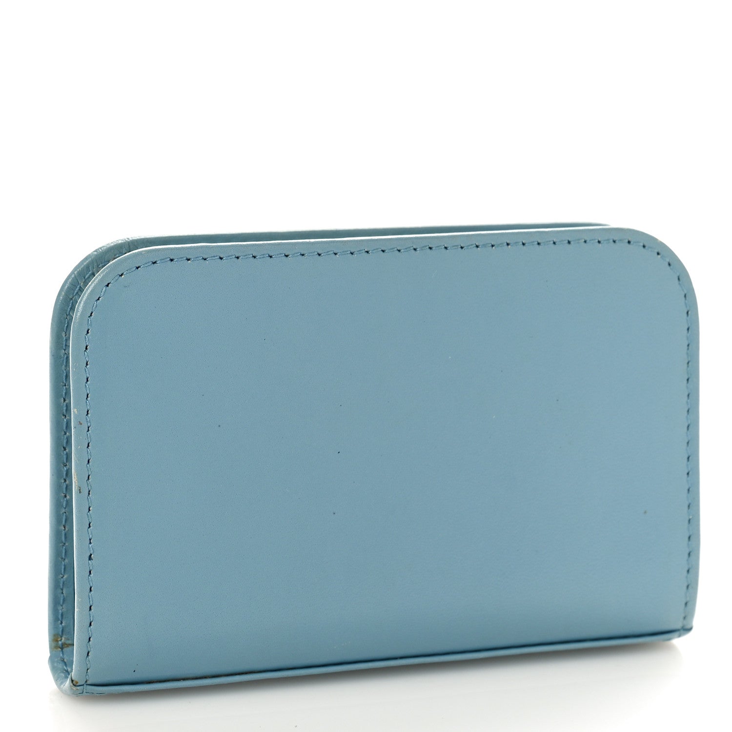 Saint Laurent Grained Calfskin Rive Gauche Compact Zip Around Wallet Blue 3 of 11
