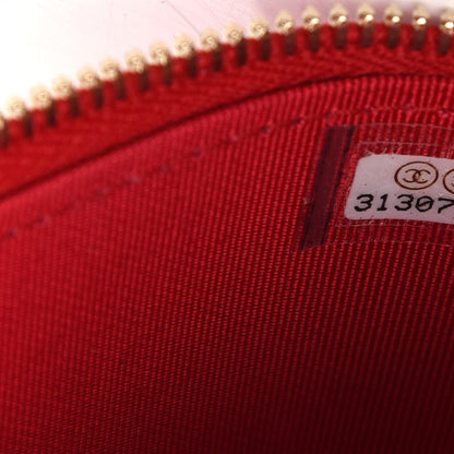 Chanel Lambskin Camellia Embossed Mini Vanity Case With Chain Red 7 of 10