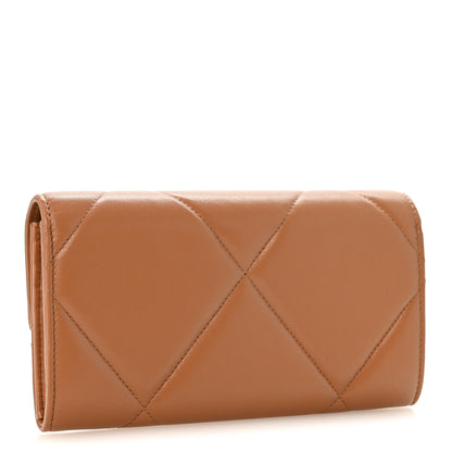 Chanel Lambskin Quilted Chanel 19 Flap Wallet Brown 3 of 10