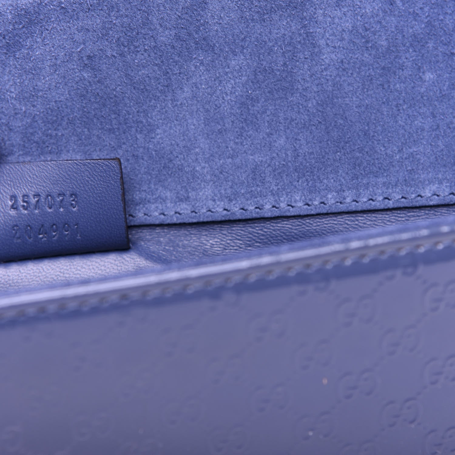 Gucci Patent Microguccissima Small Broadway Clutch Blue 7 of 7