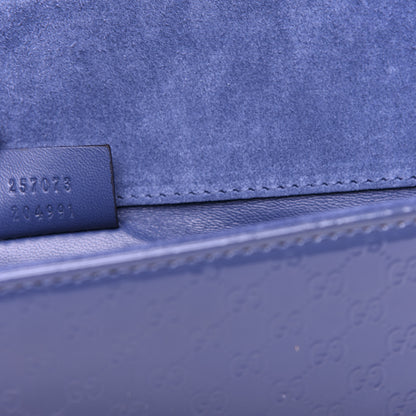 Gucci Patent Microguccissima Small Broadway Clutch Blue 7 of 7