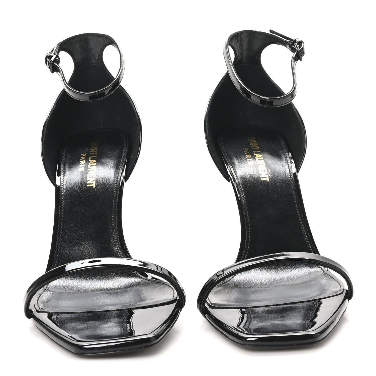 Saint Laurent Patent Calfskin Opyum 85 Sandals 39.5 Black 3 of 9